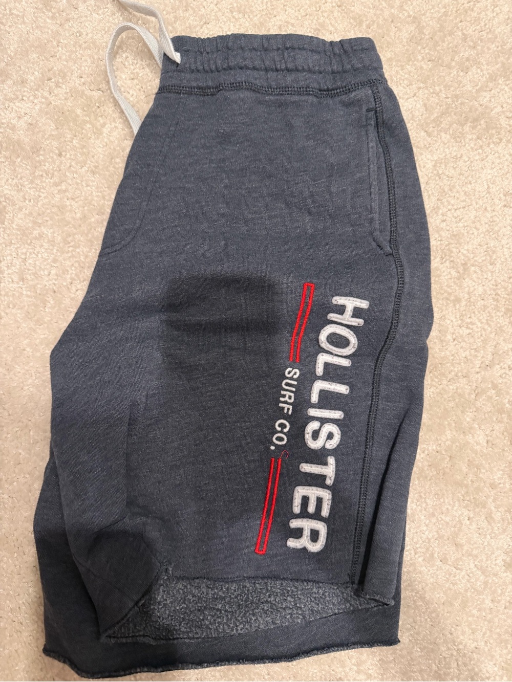 Hollister Vintage Navy Blue Logo Sweat Shorts